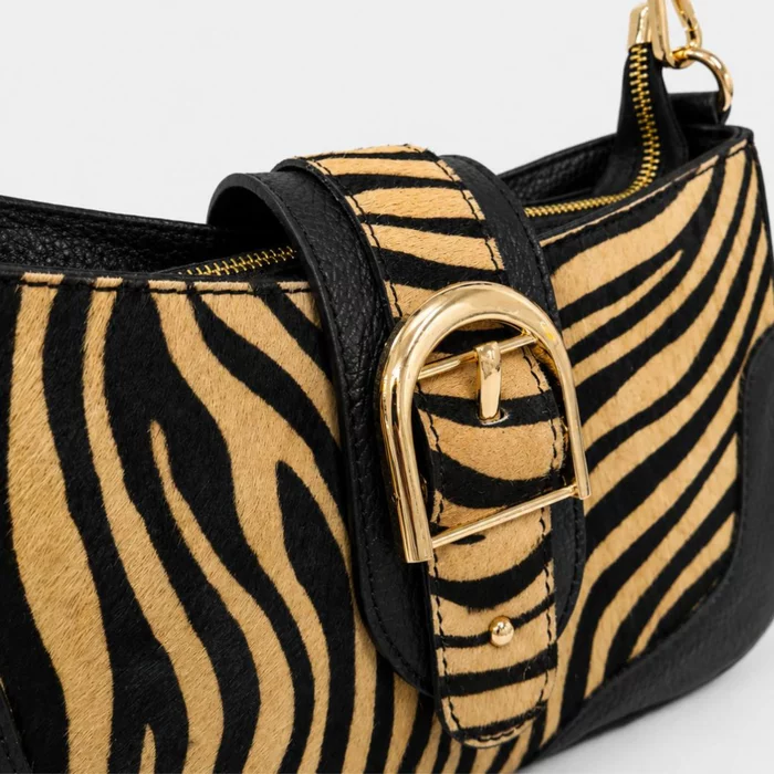 Geanta dama Piele Naturala Neagra si imprimeu tip ponei leopard Judy picture - 5