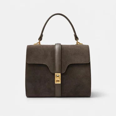 Geanta dama Piele Naturala velur Maro ciocolatiu Linea