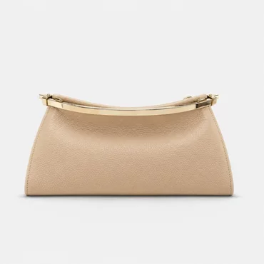 Geanta dama tip clutch din Piele Naturala Bej Maestro