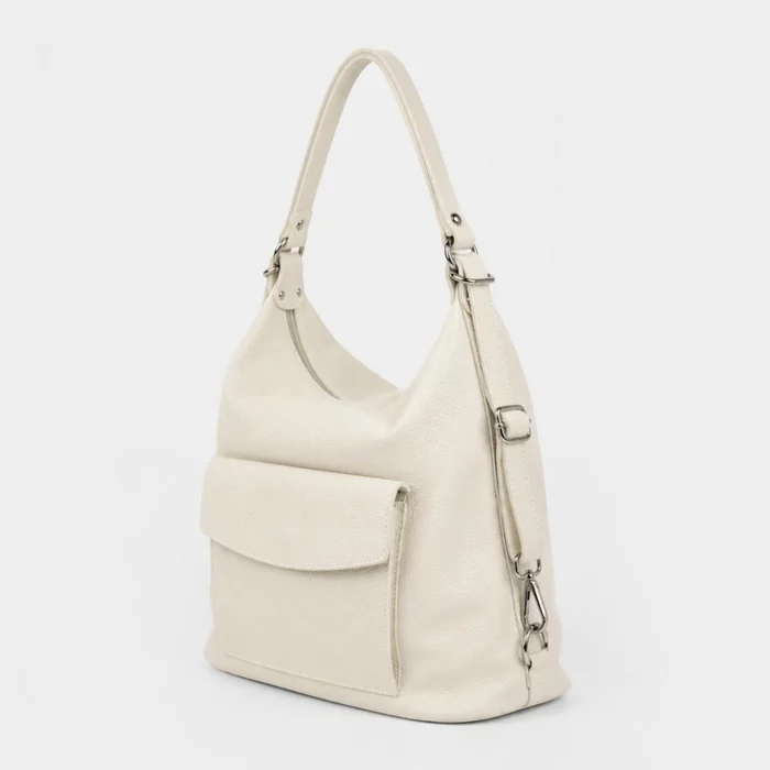 Geanta dama tip rucsac din Piele Naturala Crem Mira picture - 3