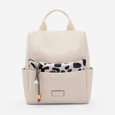 Geanta dama tip rucsac din textil Bej Katalea