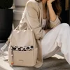 Geanta dama tip rucsac din textil Bej Katalea picture - 3
