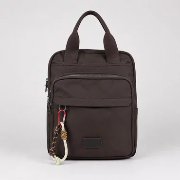 Geanta dama tip rucsac din textil Maro ciocolata Talin