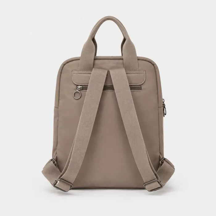 Geanta dama tip rucsac din textil Taupe Talin picture - 2