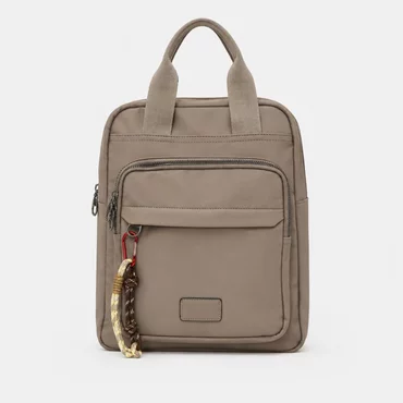 Geanta dama tip rucsac din textil Taupe Talin