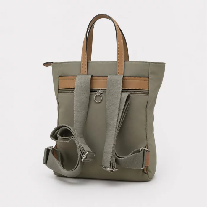 Geanta dama tip rucsac din textil Verde Bamy picture - 4