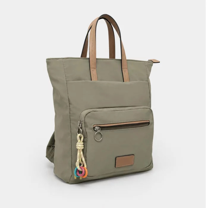 Geanta dama tip rucsac din textil Verde Bamy picture - 2