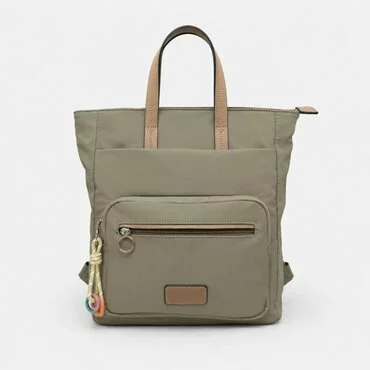 Geanta dama tip rucsac din textil Verde Bamy