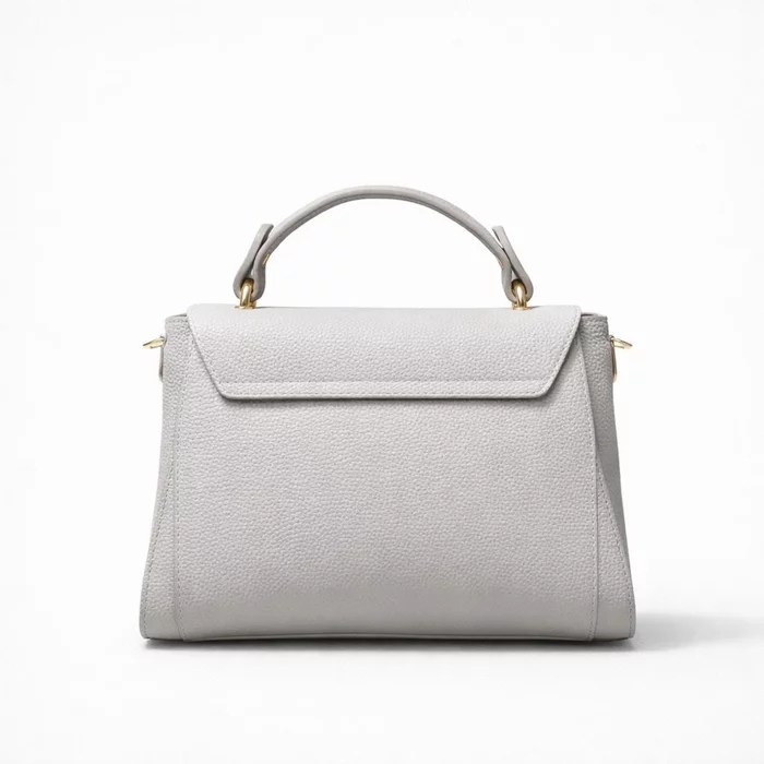 Geanta din Piele Naturala Gri Atelier picture - 4