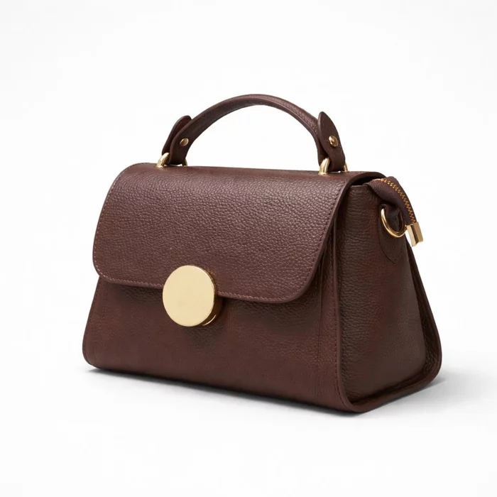 Geanta  din Piele Naturala Maro bizonat Atelier picture - 4