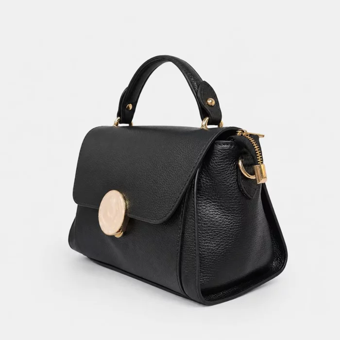 Geanta din Piele Naturala Neagra Atelier picture - 3