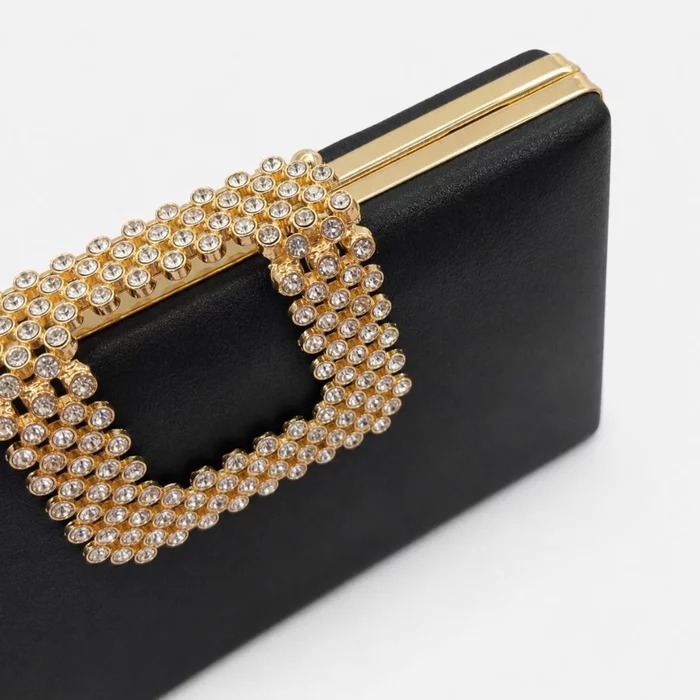 Geantă Elegantă Capri Neagră cu Cristale Aurii – Clutch de Lux pentru Evenimente Speciale picture - 5