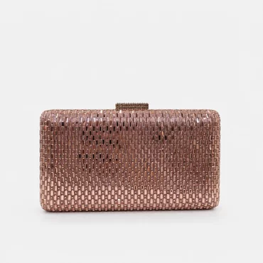 Geantă Elegantă Luisa Roz cu Cristale – Clutch de Ocazie pentru Evenimente Speciale