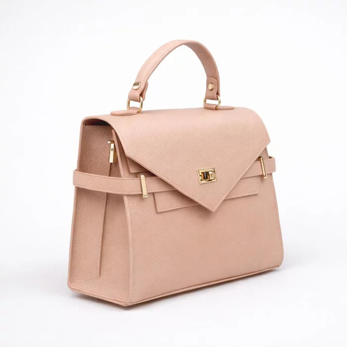 Geanta medie dama Piele Naturala Bej Solara picture - 2