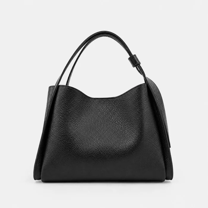 Geanta medie dama Piele Naturala Neagra Adella picture - 2