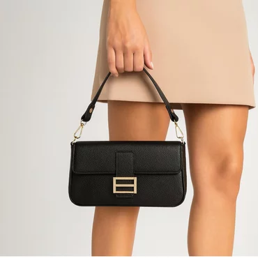 Geanta medie dama Piele Naturala Neagra Sonia