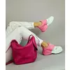 Geanta medie dama tip rucsac Piele Naturala fuxia Vera