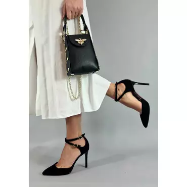 Geanta mica dama Piele Naturala neagra Lina