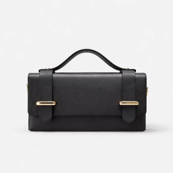 Geanta mini din Piele Naturala Neagra Virelle picture - 4