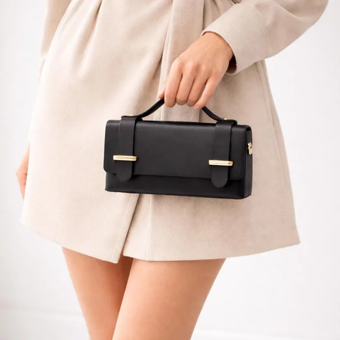 Geanta mini din Piele Naturala Neagra Virelle picture - 2