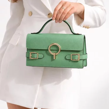 Geanta mini din Piele Naturala Verde Nova