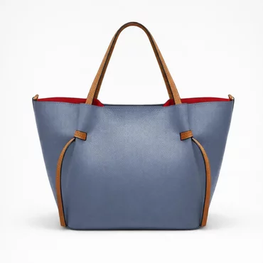 Geanta shopper din Piele Naturala bizon Blue Dayli