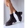 Ghete dama de vara Piele Naturala Negre si plasa textil Kamila