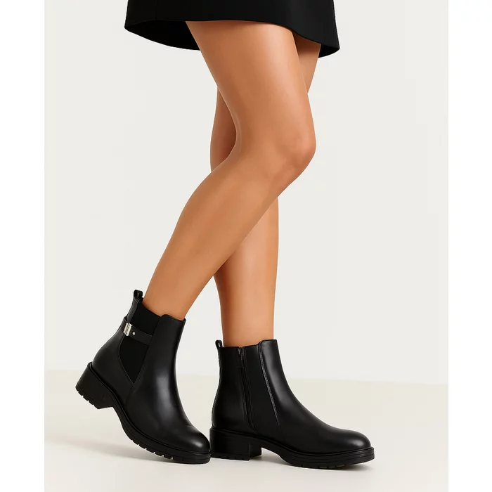 Ghete dama din Piele Naturala Negre Denisa picture - 2