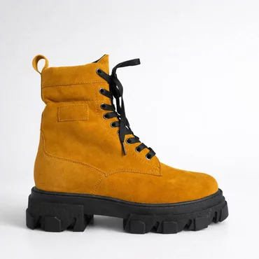 Ghete dama Piele Naturala Mustar Joy