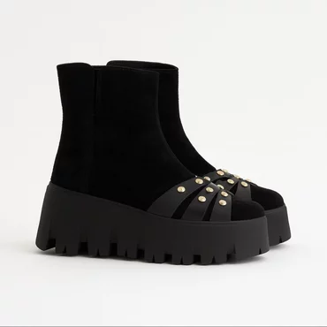 Ghete dama Piele Naturala Neagra Jaya