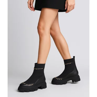 Ghete dama Piele Naturala Negre Yumi 36