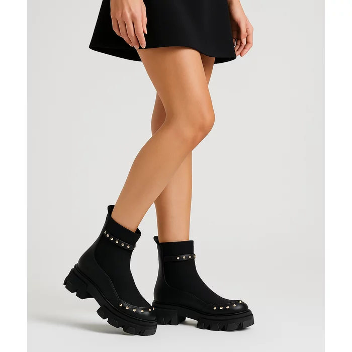 Ghete dama Piele Naturala Negre Yumi picture - 3