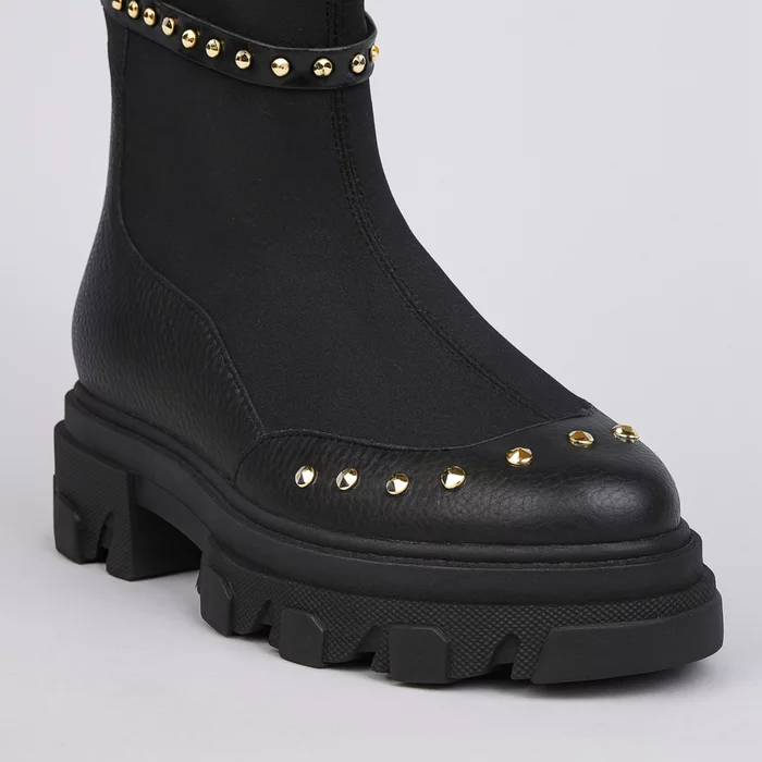 Ghete dama Piele Naturala Negre Yumi picture - 4