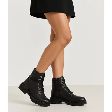 Ghete de dama din Piele Naturala Negre Gloria