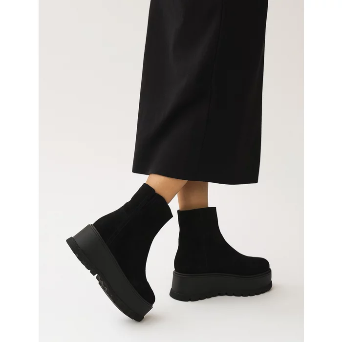 Ghete din piele naturala neagra Kasi picture - 4