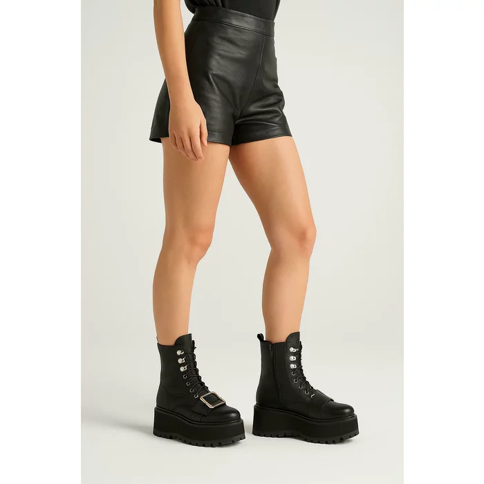 Ghete din piele naturala neagra Malmo picture - 2