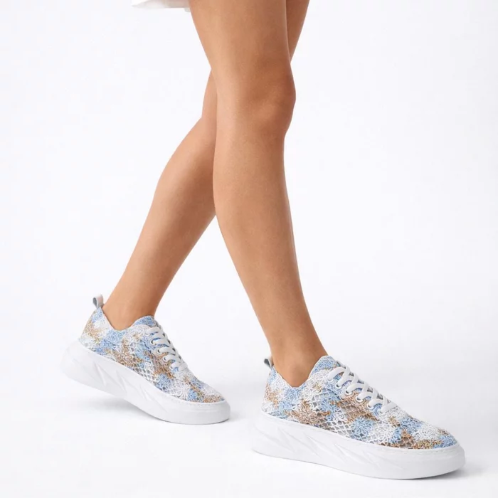 Pantofi casual din Plasa cu dantela Blue AirLace picture - 2