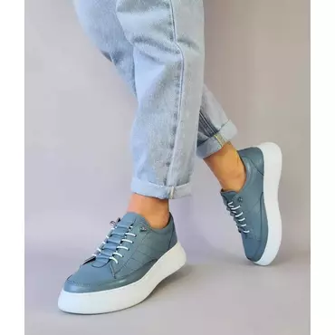 Pantofi casual Piele Naturala Albastra Mavi
