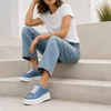 Pantofi casual Piele Naturala Albastri cu perforatii Dami picture - 3
