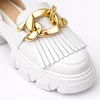 Pantofi Casual Piele Naturala Albi accesoriu lant City picture - 4