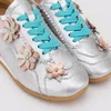 Pantofi casual Piele Naturala Argintii cu flori Teralis picture - 5