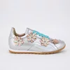 Pantofi casual Piele Naturala Argintii cu flori Teralis picture - 2