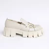 Pantofi casual Piele Naturala Bej cu capse Ayla picture - 1