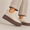 Pantofi casual Piele Naturala Bej cu siret Aris picture - 1