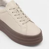 Pantofi casual Piele Naturala Bej cu siret Aris picture - 3