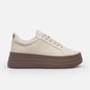 Pantofi casual Piele Naturala Bej cu siret Aris picture - 2