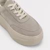 Pantofi casual Piele Naturala Bej cu talpa platforma Renata picture - 3