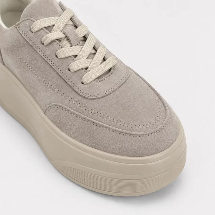 Pantofi casual Piele Naturala Bej cu talpa platforma Renata picture - 3