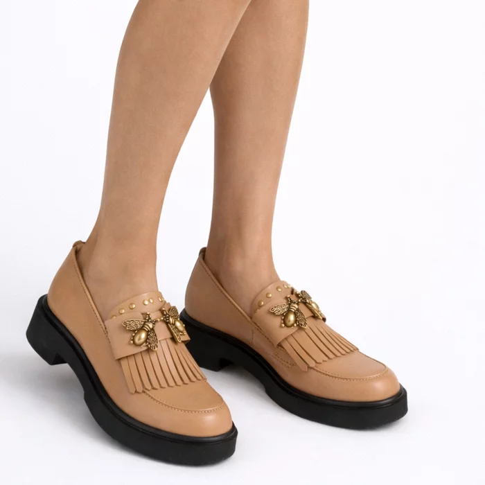 Pantofi casual Piele Naturala Bej Kasia picture - 2