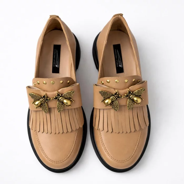 Pantofi casual Piele Naturala Bej Kasia picture - 5